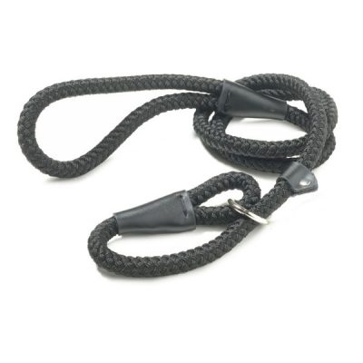 Black Slip-on Rope Dog Lead