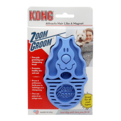 Zoom Groom Dog Brush Blue